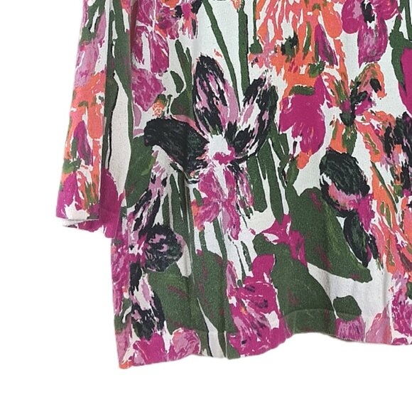 Designers Originals Floral Sweater Top Women’s XL Pink Multi Tropical Lagenlook - Picture 5 of 5